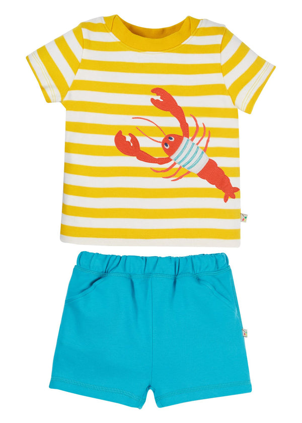Easy On Outfit- Dandelion Stripe/Lobster