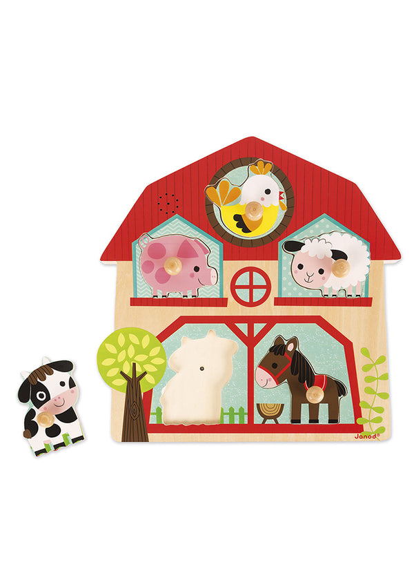 Musical Puzzle- The Friends of Farm- 5 Pieces (Wood)