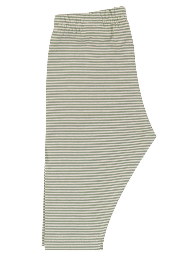 Capri Leggings- Fine Stripe Green