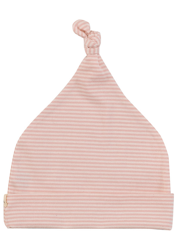 Knotted Hat- Fine Stripe Pink