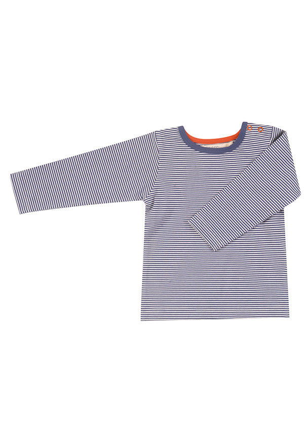 Long sleeve T-shirt- Fine Stripe Blue