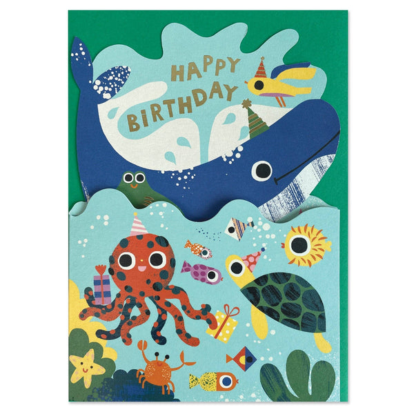'Happy Birthday - Have a whale-y good day' children's card