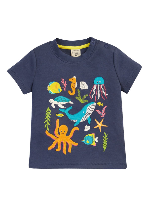 Little Creature Applique T-shirt- Navy
Blue/Underwater