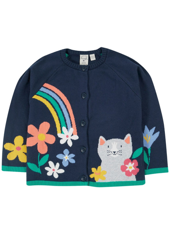 Reva Knitted Cardigan: NAVY BLUE/CAT