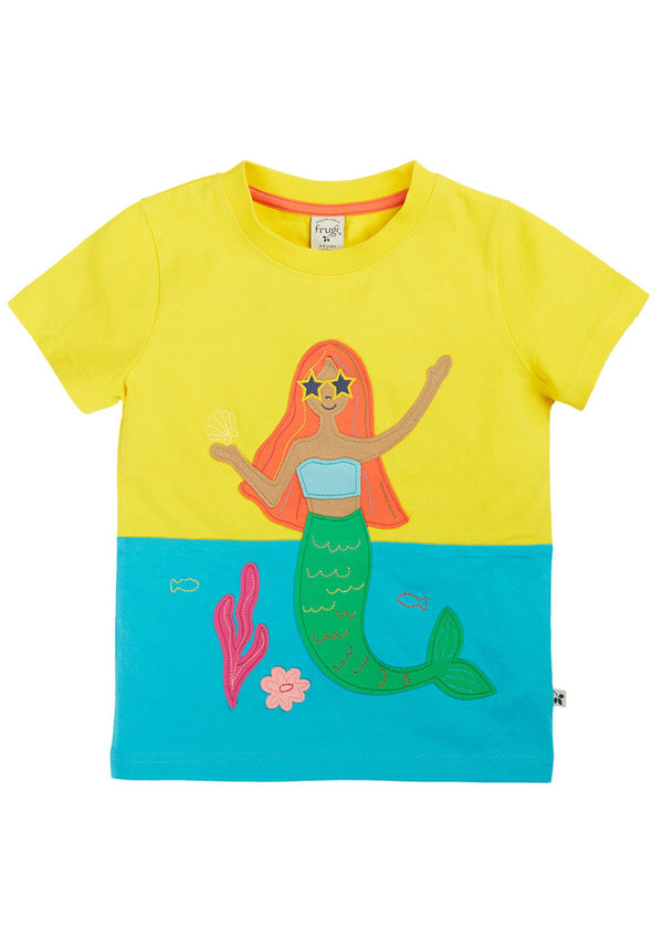 frugi mermaid dress Frugi Kids' Seraphina Mermaid Print Cotton Dress, Blue Multi