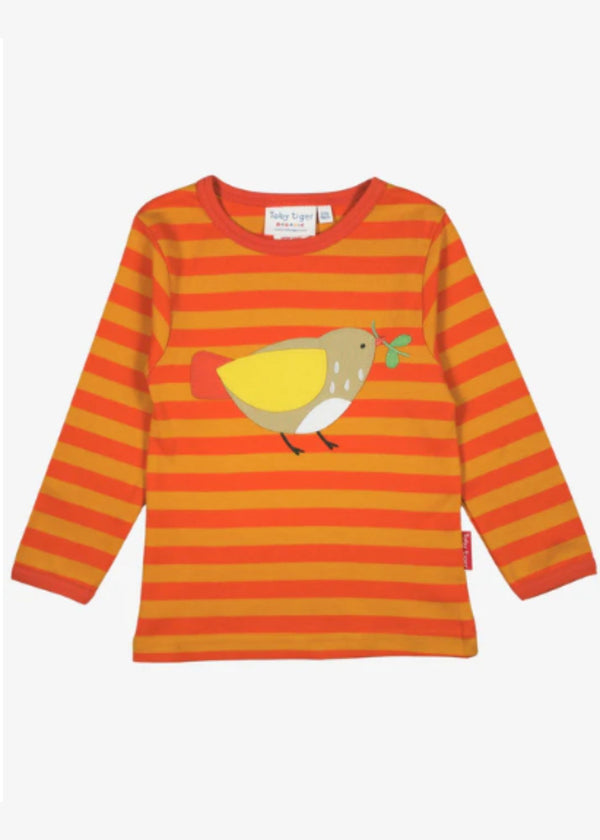 Organic Sparrow Applique Long-Sleeved T-Shirt