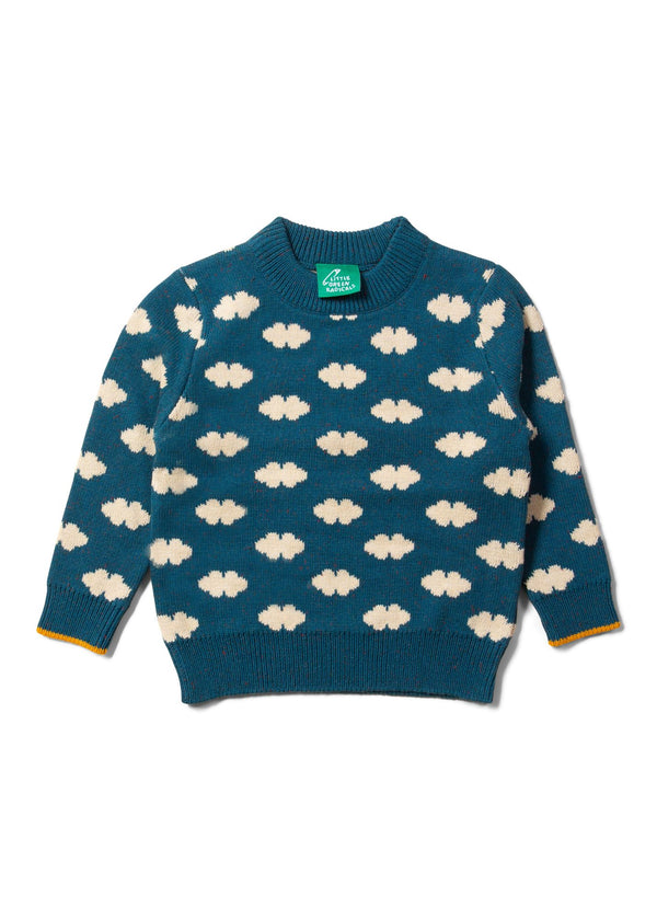 From One To Another Teal Cloud Snuggly Knitted Jumper