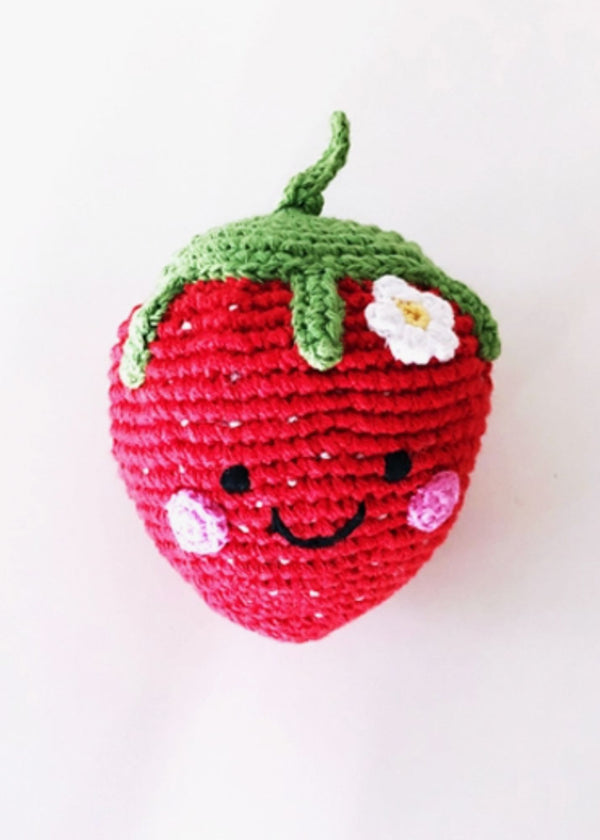 Crochet Toy Handmade Fair trade Friendly Strawberry Rattle