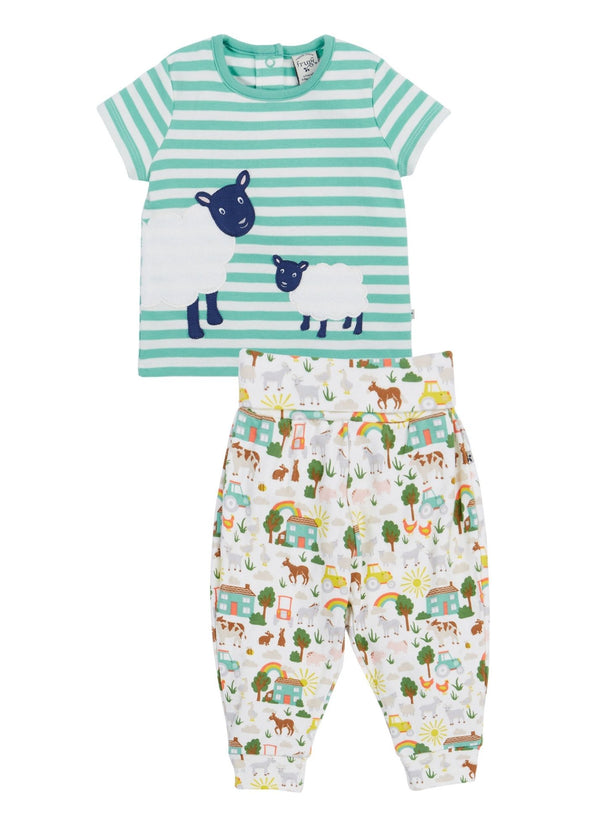 Frankie Summer Outfit: Farm Life/Moss Stripe