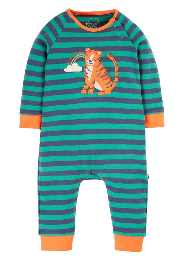 Rowan Romper: IGUANA STRIPE/TIGER