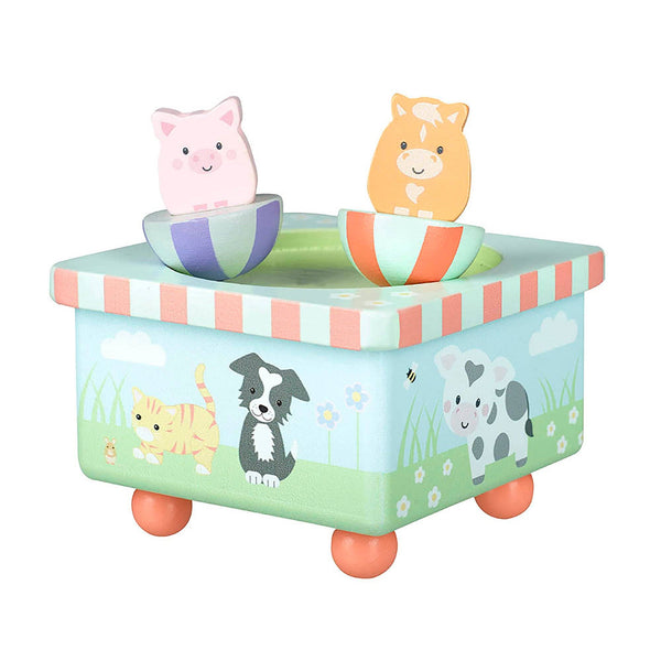 Farm Animal Wooden Music Box