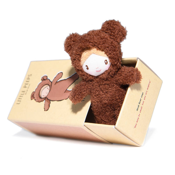 ThreadBear Little Peeps Heidi Bear | Matchbox doll 12cm | Sustainable Materials | 2Y+ Role Play