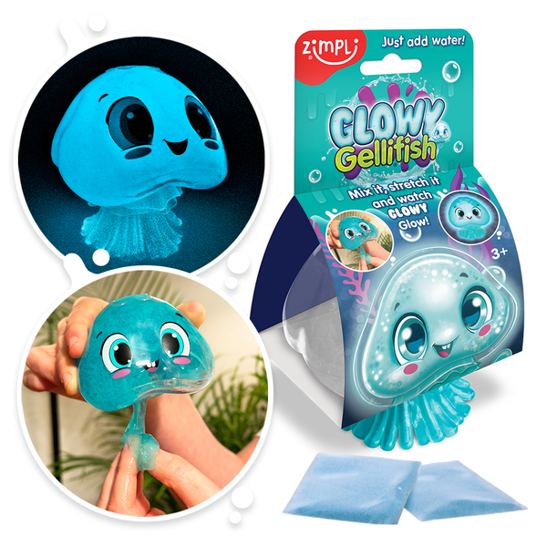 Zimpli Glowy Gellifish With Glow In The Dark Sensory Slime