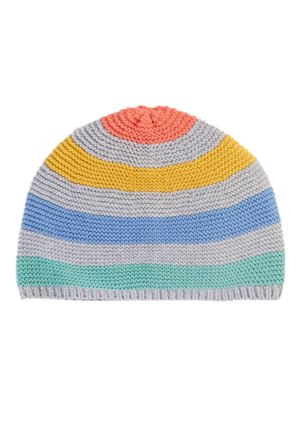 Harlen Knitted Hat: GREY MARL STRIPE