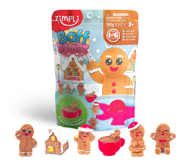 Zimpli Baff Bombz Gingerbread Surprise Collectable Bath Toy