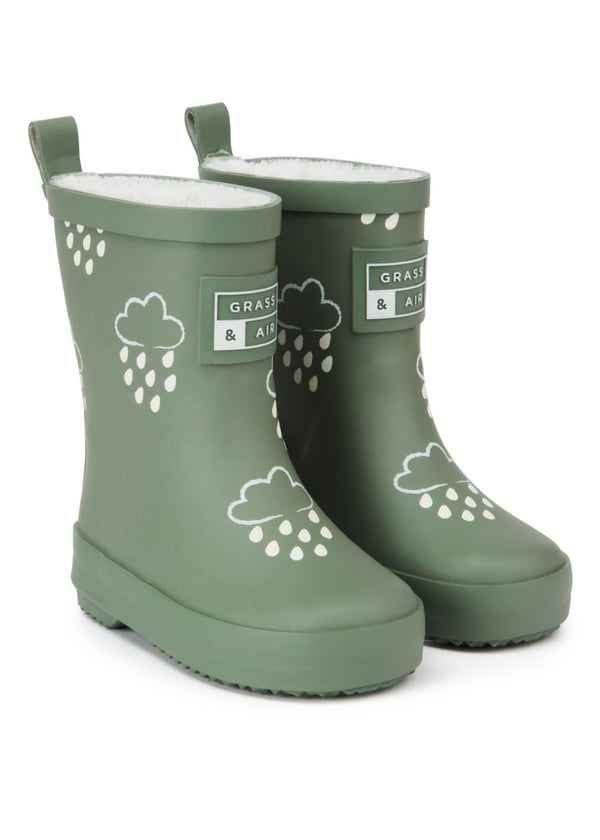 Khaki Green Colour-Changing Kids Wellies