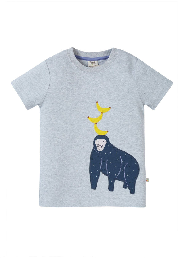 Carsen Applique T-shirt- Grey Marl/Gorilla