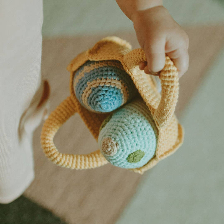 Easter Egg Plush Toy – Soft, Handmade, and Plastic-Free: Blue Stripe ...