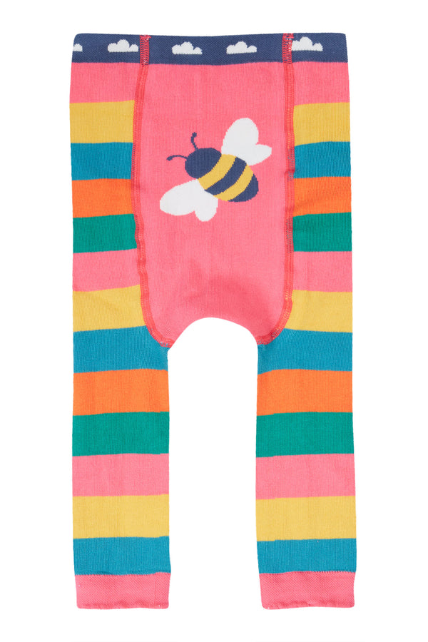 Little Knitted Leggings: Rainbow Bee
