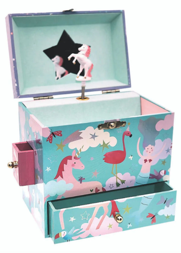 MUSICAL JEWELLERY BOX WITH 3 DRAWERS - FANTASY
