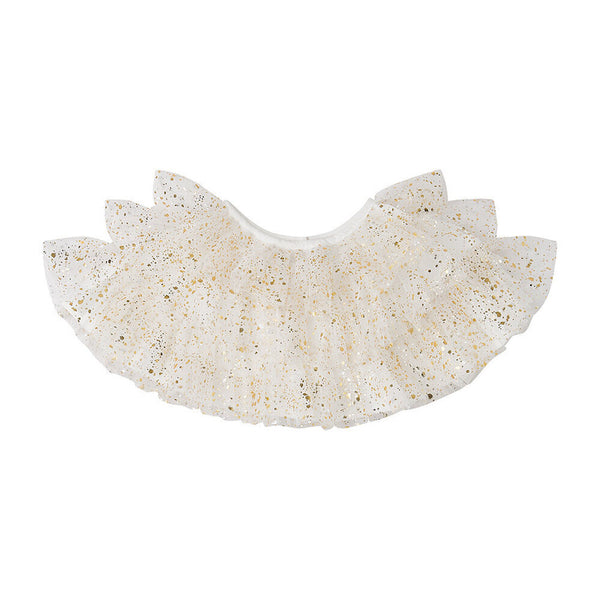 White & Gold Sparkle Layer Cape