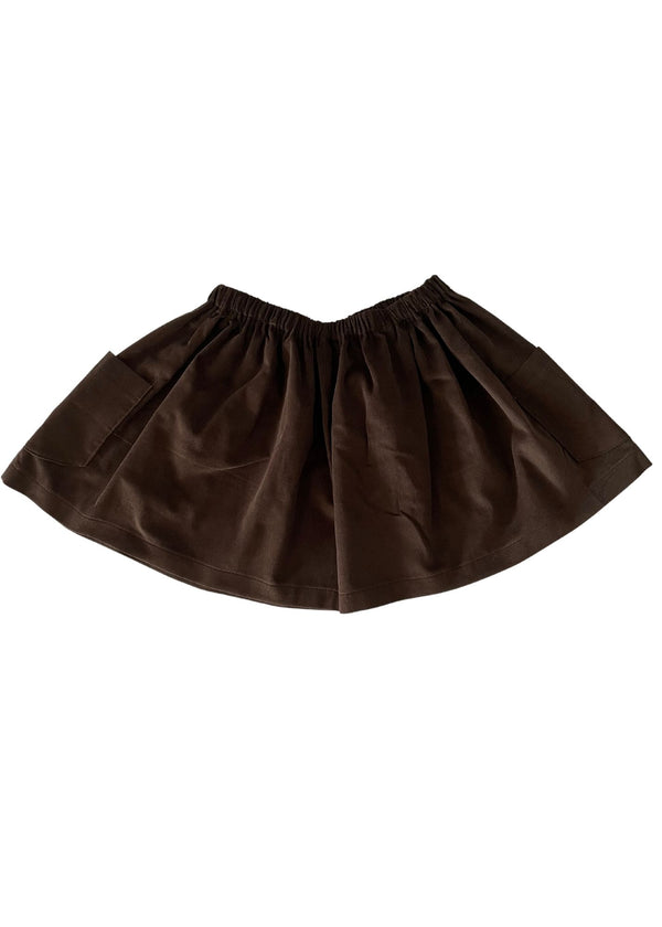 Chocolate Brown Corduroy Skirt