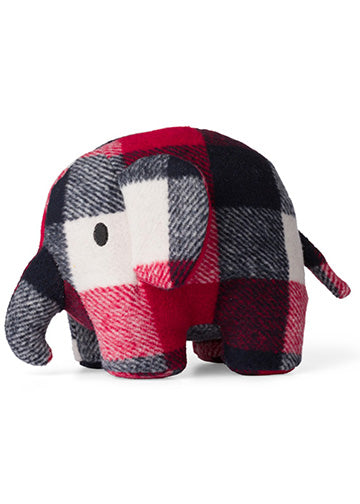 Elephant Blue and Red Check - 33cm - 13"