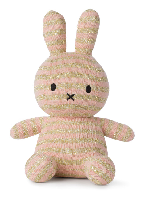 Miffy Organic Cotton Stripe Pink and Gold - 23cm