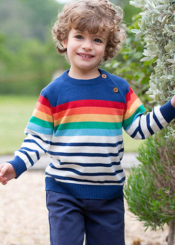 Rainbow stripe jumper (GOTS)