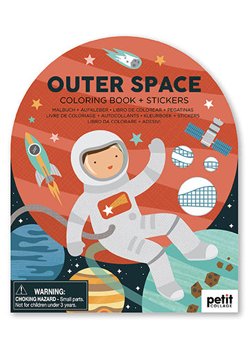 Colouring Book with Stickers Outer Space