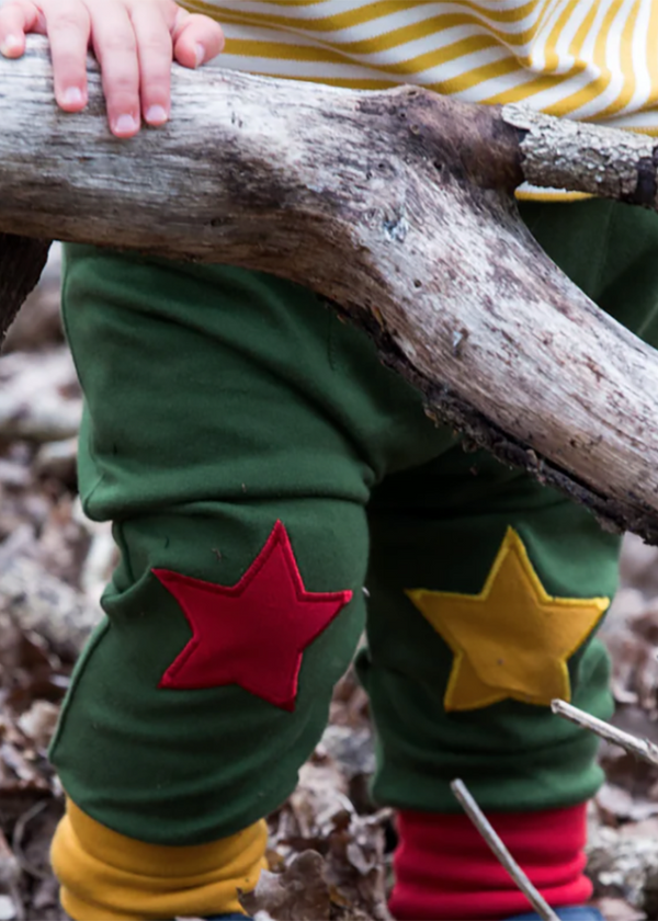 Woodland Green Knee Patch Star Joggers
