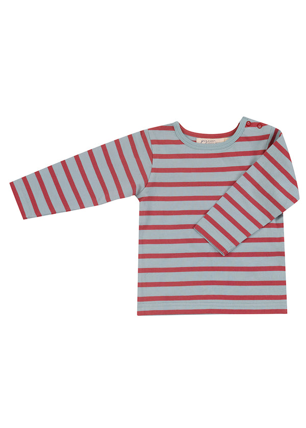 Long sleeve T-shirt- Breton Stripe Turquoise/Berry