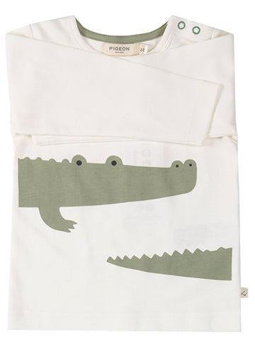 Long sleeve T-shirt- Croc Tea Green