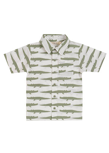 Summer Woven Shirt- Crocs Tea Green