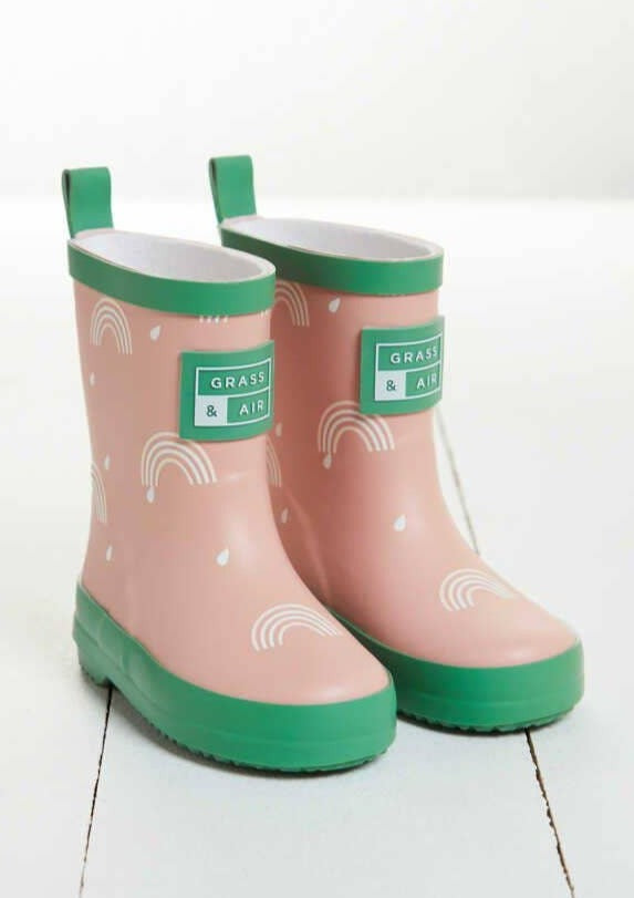 Pink Rainbow Colour-Changing Kids Wellies