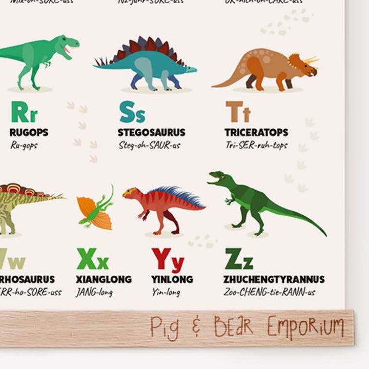 Dinosaur Alphabet Print (Size A3)